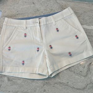 Southern Tide White Shorts with Popsicle Embroidery Size 00